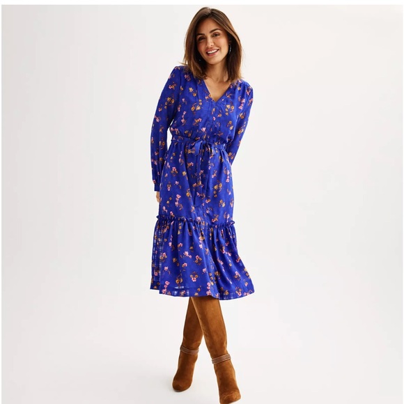 Draper James Dresses & Skirts - Draper James Blue Floral Midi Dress